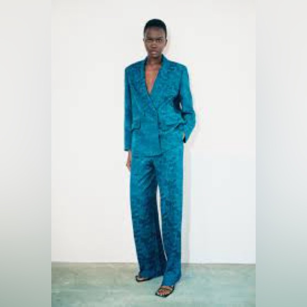 NWT ZARA BLUE TROUSERS - Picture 6 of 6